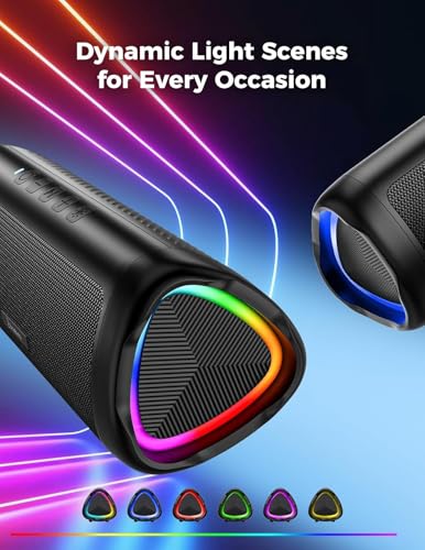 Bluetooth Speaker, 20W HD Sound, Portable Wireless, IPX5 Waterproof, Up to 24H Playtime, TWS Pairing, for Home/Party/Outdoor/Camping/Beach Essentials, Electronic Gadgets, Birthday Gift (Black) - color: Black