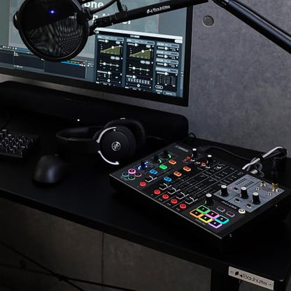 Yamaha AG08 Black 8-Channel USB-C Audio Interface and Live Streaming Mixer | with DSP Effects, Cubase AI & WaveLab Cast - color: Black, style: AG08