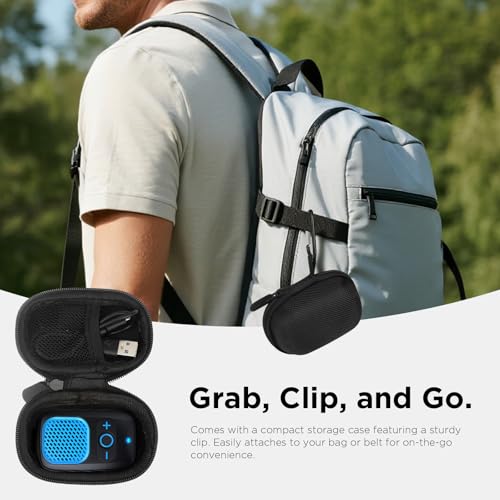 Wearable Bluetooth Speakers, Clip On Wireless Jobsite Speaker - Black | 30H Playtime, IPX6 Water-Resistant, Portable, Built-in Mic, Hands-Free Calls, Non-Magnet - color: Black