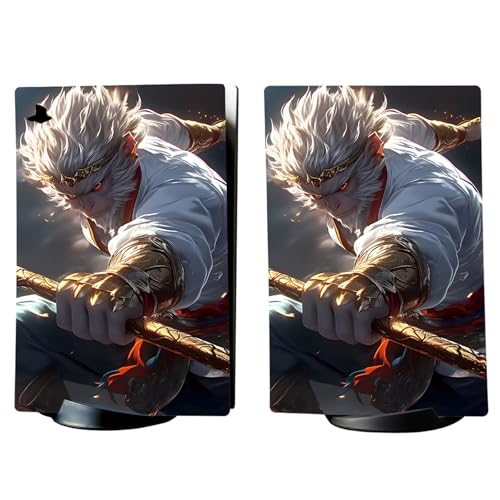PlayVital Full Set Skin Decal for ps5 Console Digital Edition, Sticker Vinyl Decal Cover for ps5 Controller & Charging Station & Headset & Media Remote - Sage Wukong - color: Sage Wukong