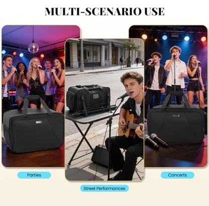 Speaker Carrying Case for QSC K8/K8.2, Padded Portable Tote Bag | Thickened Sponge for Compact 8" Speaker Cabinets, Stores Microphone, Cable, Adapter for Gig, Band, Rehearsal, Bag Only