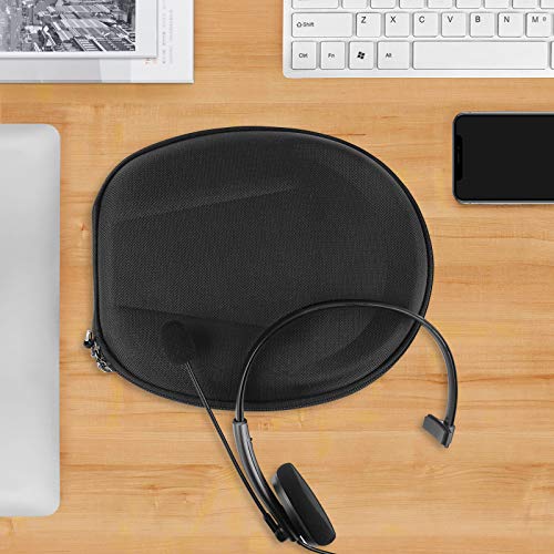 Geekria Shield Case Compatible with VXI BlueParrott B350-XT, B450-XT, Sennheiser PC8, PC7, Replacement Hard Shell Travel Carrying Bag with Cable Storage (Black)