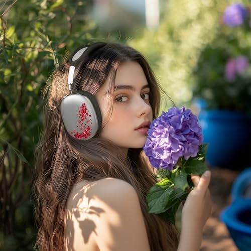 Headphone Cover for AirPods Max, Girly Cute Clear Ear Cups Covers, Black Silicone Ear Pad Case Headband Cover for Apple AirPods Max (2024/2020), Rose - color: Rose-Black