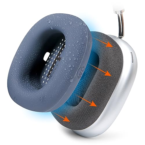 WC SweatZ Max - Patented Silicone Sweat Covers for AirPods Max 1 | Made by Wicked Cushions | (Does Not Fit AirPods Max 2). Sweatproof, Full Earpad Protection | Blue - color: Blue