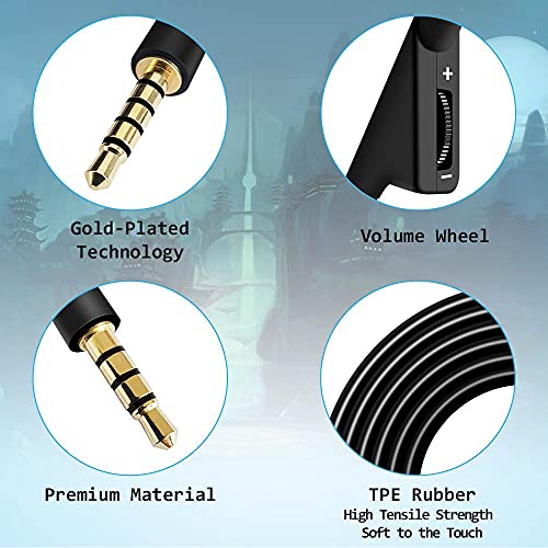 2M Volume Control TPE Cord for Astro A10 A40 Headsets | Inline Volume Control, 2 Meter Long , TPE Cable, Compatible with Astro A10 A40 Headsets - size: 2M, style: Volume Control-TPE