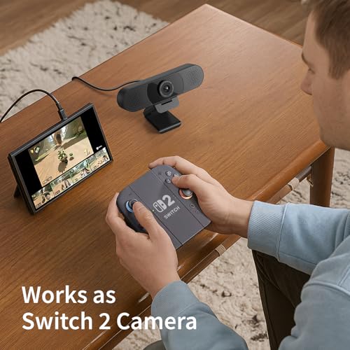 EMEET C960 1080P Webcam with Microphone, 2 Mics, 90° FOV, Computer Camera | USB Type-A & A-to-C Adapter, Fixed Focus, Plug&Play for Zoom/Teams/Facetime/YouTube/Google Meet/Switch 2 Camera, 2025 Version - style: 1080P Updated