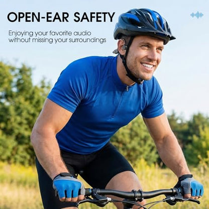 Spinosa Bone Conduction Headphones - Bluetooth 5.4 Open Ear Wireless Headset, 12Hr Battery Life, IPX5 Waterproof - for Sports, Running, Hiking, Cycling - Includes Earplugs