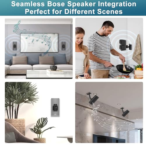 Yimaut 2 Pack Ceiling/Wall Mount Bracket for Bose Cube Speaker, for UB-20, UB20 Series II, WB-50 II, Lifestyle 600, V35, V25, V10, T20, V20, V30, CineMate 520, CM520, Acoustimass Series Black - color: Black