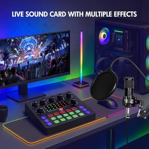 ALSO GO Podcast Equipment Bundle, V8s Sound Card with BM-800 Microphone | Podcast Microphone Bundle with Voice Changer, Recording Studio Equipment for Singing Gaming Live Streaming and YouTube Tiktok - size: 1× BM800 Microphone
