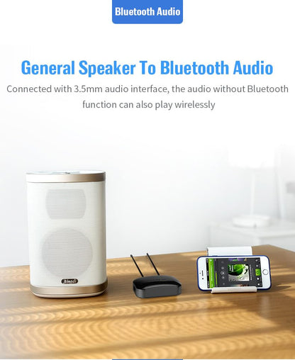 Bluetooth 5.0 Receiver for Home Stereo Adapter for HiFi Music Streaming, Wired Speakers, NFC Connection，with AUX 3.5mm/RCA, Long Range,Low Latency and HD Audio