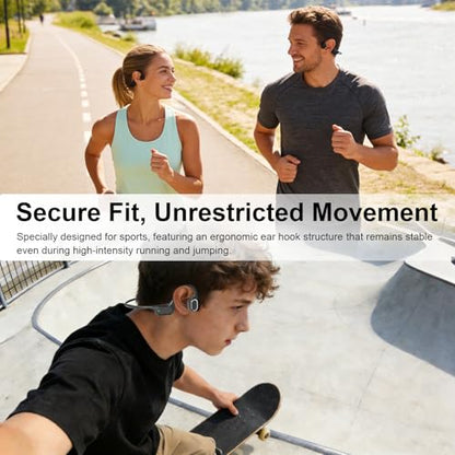 Fanisic Lap Swimming Headphones/Earbuds, Bluetooth 6.0 & MP3 with 32GB Memory IP68 Waterproof Bone Conduction Headphones, Underwater Open Ear Headphones-PureBlack - color: PureBlack