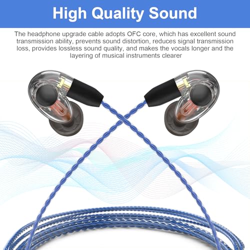 SE215 Pro Cable for Shure SE215, SE315, SE425, SE425 Pro, SE535, SE846 | MMCX Cable with Mic for Shure AONIC 3, AONIC 4, AONIC 5, UE900 Earphones, PS4, PS5, PC, Tablets, Laptops, Smartphones, 4ft