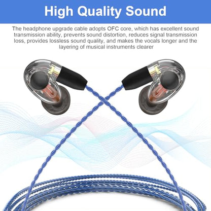 SE215 Pro Cable for Shure SE215, SE315, SE425, SE425 Pro, SE535, SE846 | MMCX Cable with Mic for Shure AONIC 3, AONIC 4, AONIC 5, UE900 Earphones, PS4, PS5, PC, Tablets, Laptops, Smartphones, 4ft