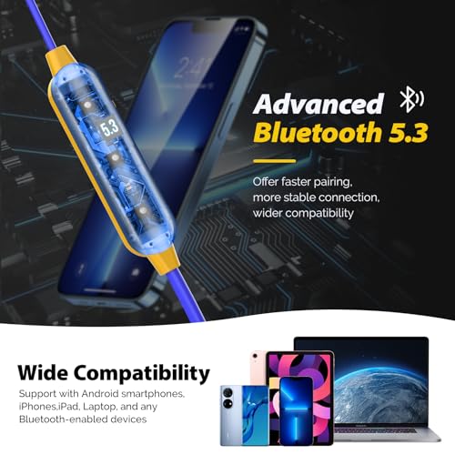 MIPEACE Bluetooth Work Earplugs Headphone,Wireless in-Ear Noise Isolating Earbuds,29dB Noise Reduction Headphone with Control,19+ Hours Battery for Lawn Mowing Safety Industrial Construction(Yellow) - color: Yellow