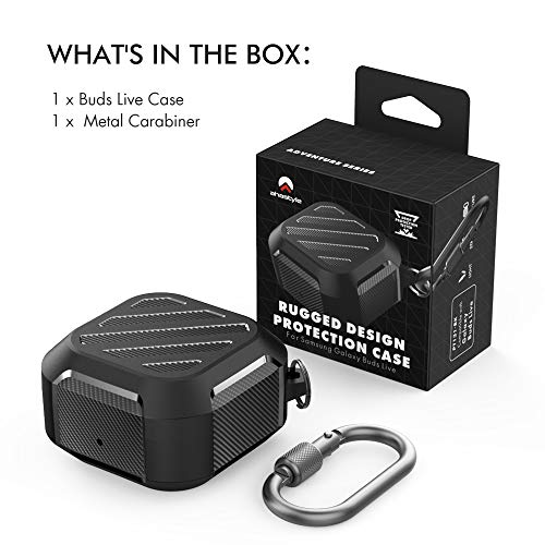 AHASTYLE Samsung Galaxy Buds FE/Galaxy Buds2 Pro Case/Galaxy Buds 2 Case | Galaxy Buds Pro Case/Galaxy Buds Live Case Shock-Proof Rugged Protective Cover Case Support Wireless Charging (Black) - color: Galaxy Buds FE/2 Pro/2/Pro/Live, Army Black