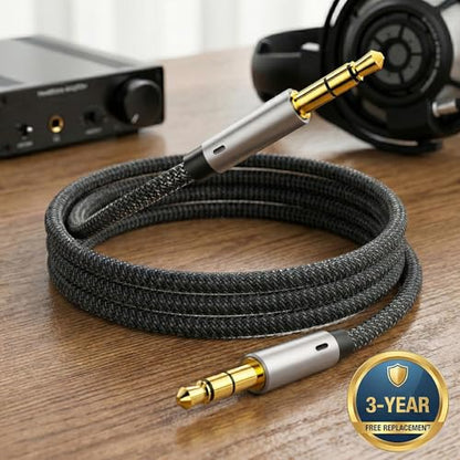 Aux Cord for Car 6 ft,3.5mm Audio Cable Male to Male Stereo Hi-Fi Sound Nylon Braided aux to aux 1/8 Cable for Headphones Car Home Stereos Speakers Tablets (Pack of 2) - size: 6Ft (Pack of 2)