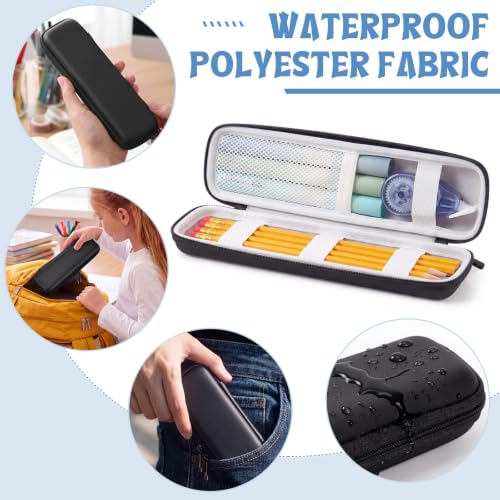Mudder Hard Shell Slim Pencil Case Small Pen Bag Stylus Case Holder EVA Waterproof Pocket Protectors Organizer for Fountain Pen Headphones Traveller Adults(Black) - color: Black