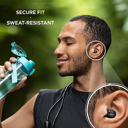 Mini Invisible Wireless Earbuds, Bluetooth 5.3, Mic & Charging Case, Black | 12-HR Playtime, Touch Control, Sweat & Splash Resistant, Works with Siri, Alexa & Google, Compatible with iPhone & Android - color: A-Black