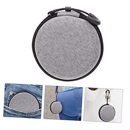 Nylon Earphone Storage Box with Lanyard, Silver