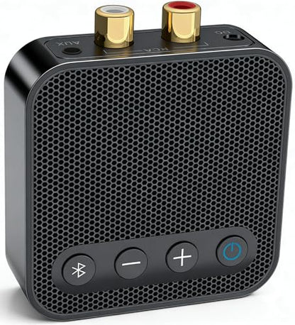 Bluetooth 6.0 Receiver for Home Stereo - RCA/3.5mm AUX Output | Hi-Fi Bluetooth Audio Adapter for Music Streaming Sound System Works with SmartPhones Tablets, Plug and Play - color: Black Sapphire Metallic