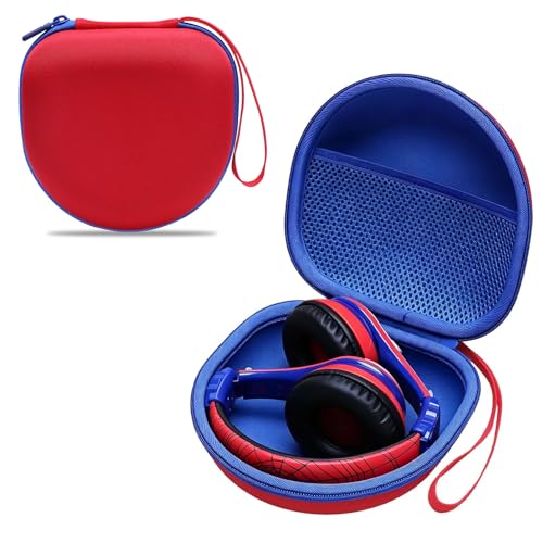 Kids Headphones Case for Spiderman/iClever Etc Headphone,Red+Blue,Case Only | Compatible with eKids Spiderman/iClever BTH12 HS19 BTH20 BTH22 BTH26/Candy Bila/Acer/MIDOLA/JoySpark/ADOOPE Etc Kid Headphone - color: Red+Blue
