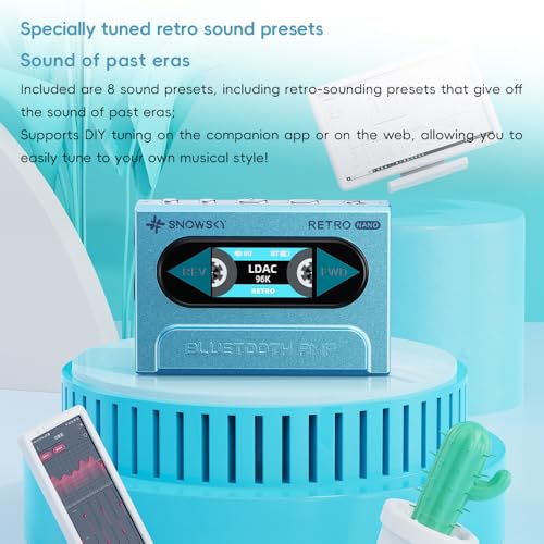 FiiO/Snowsky Retro Nano Bluetooth USB DAC AMP with LDAC, aptX Adaptive, aptX LL (3.5mm Unbalanced & 4.4mm Balanced Output) (White) - color: White