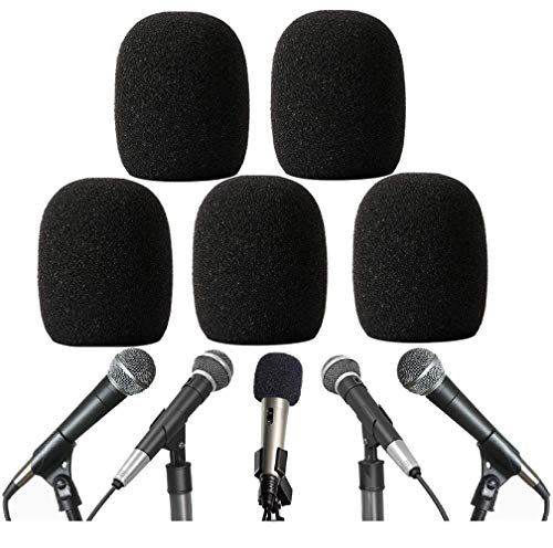 Replacement A58WS Microphone Windscreen Cover for Shure PGX SLX ULXD QLXD BLX Wireless Handheld Microphone Transmitter, Black, 5 Pack