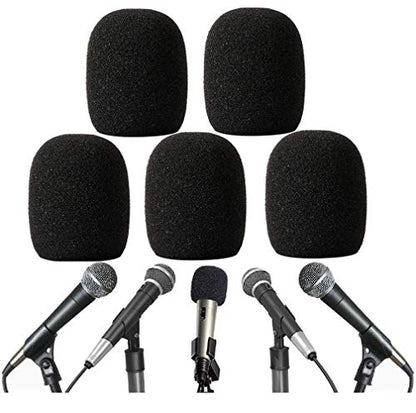 Replacement A58WS Microphone Windscreen Cover for Shure PGX SLX ULXD QLXD BLX Wireless Handheld Microphone Transmitter, Black, 5 Pack