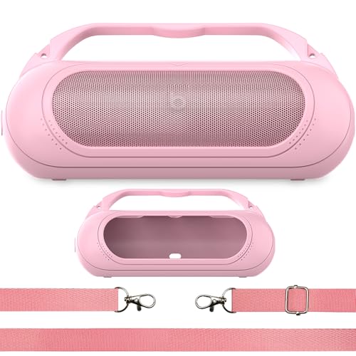 Silicone Cover Case Compatible with Beats Pill 2024 Bluetooth Speaker | Accessories for Beats Pill Speaker Protective Case with Handle, Shockproof and Anti-Scratch Cover (Pink) - color: Pink