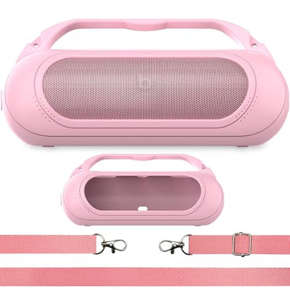 Silicone Cover Case Compatible with Beats Pill 2024 Bluetooth Speaker | Accessories for Beats Pill Speaker Protective Case with Handle, Shockproof and Anti-Scratch Cover (Pink) - color: Pink