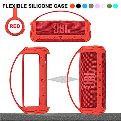 JCHPINE Silicone Cover Case for JBL Flip 6 Portable Bluetooth Speaker - color: Red Cover