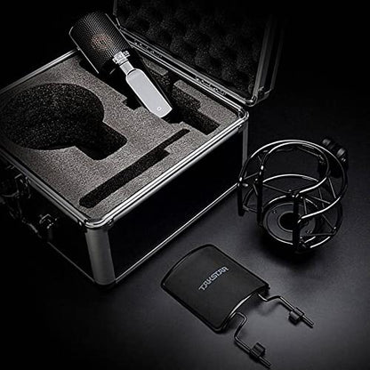 TAKSTAR PC-K850 XLR Studio Microphone with 34mm Gold-Plated Diaphragm | 34mm Gold-Plated Diaphragm, Ultra-Low Noise ≤20 dB, 130dB SPL, 30Hz-20KHz Response, 48V Phantom Power Required