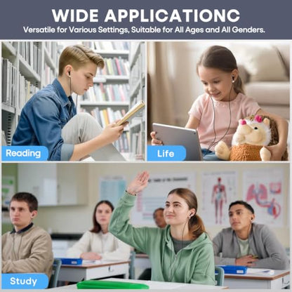 60 Pack Bulk Earbuds Headphones for School Classroom, Wholesale Wired Class Set in-Ear Headphones with 3.5mm Jack for Kids Students Toddler Teens - Individually Bagged (HY01,60 Black)
