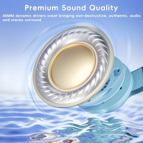 Candy Bila Wired Kids Headphones with Microphone, 85dB Safe Volume | Volume Limiter 85/94dB, HD Stereo Sound, Microphone and Wired Control,Foldable Design, Gradient Green - color: Gradient Green