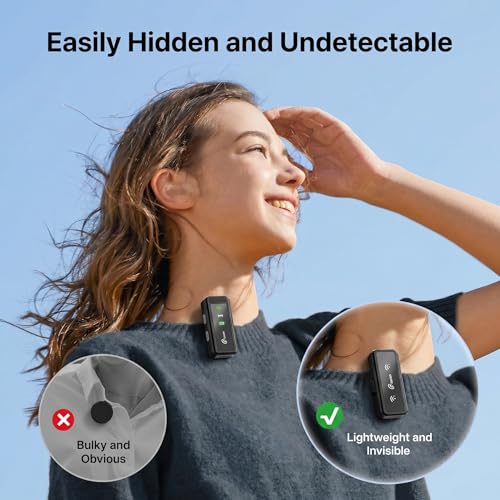 Loocam Mini Microphone for iPhone with Charging Case | Wireless Lavalier Microphone for Video, Recording, Vlog, 24h Standby, Hi-Fi Audio, Noise Cancellation, 131ft Range