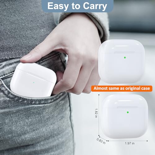 Wireless Charging Case for AirPods 4th Gen, USB-C Port, Pairing Sync Button | Charger Case Replacement, with Bluetooth Pairing Button, LED Indicator, Earphones Not Included (with Blue Cleaning Cloth)