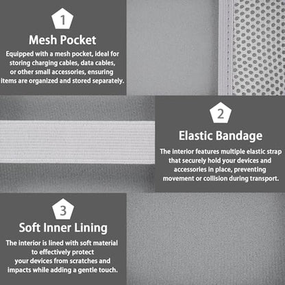 for JBL Go 5/4/3 Ultra Portable Speaker Hard Travel Case, White | Protective Storage Bag with Mesh Pocket & Hand Strap, Shockproof EVA Carrying Box, Soft Lining - color: White Case
