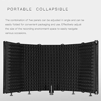 Foldable Adjustable Portable Sound Absorbing Vocal Recording Panel Microphone For Creating Recordings In Various Situations Made Of ABS And Foam With 331mm Height