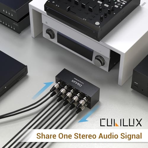 4-Way Balanced XLR Splitter Box, Passive Stereo 2-In-8-Out Audio Distributor for Studio, Live, Mixer, Amplifier, Preamps, Powered Speaker