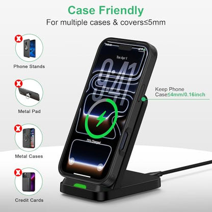 Pixel 10a 10 Pro XL 10 ProFold, Wireless Charger for Google Pixel 10a/10/10 Pro / 10 ProXL / 9a/ 9/9Pro/ 9ProXL/ 9Pro Fold/ 8a/ 8/ 8Pro/ 7/ 7Pro/ 6/ 6Pro,Wireless Charging Station Charger Stand Dock