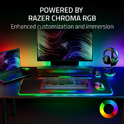 Razer Base Station V2 Chroma Headphone Headset Stand Holder, Pink | Chroma RGB Lighting, Taller Stand & Anti-slip Ledge, USB Charging Ports, 3.5mm Audio Jack, Anti-Slip Rubber Base - color: Quartz Pink, style: V2
