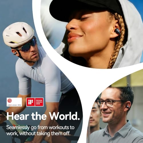 Linklike Air Open Ear Clip-on Earbuds｜Zero-Gravity Wearable Tech｜Midnight - color: Midnight