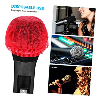 Totority 100pcs Non-woven Microphone Covers Disposable Mic Shield Windscreen Protection for Ktv