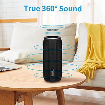 Musibaby M88 Bluetooth Speaker, 40H Playtime, Deep Bass, Black | Compact rechargeable speaker with deep bass, 30H playtime, USB/AUX/TF playback and dual pairing for home or travel. - color: Black