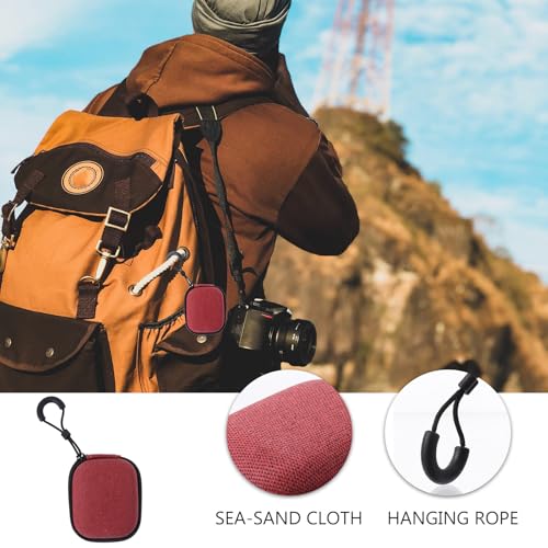 Alipis Portable Earphone and Charger Storage Bag with Waterproof Eva Material, Mini Cable Organizer Pouch for Travel and Daily Use, Red Zipper Case
