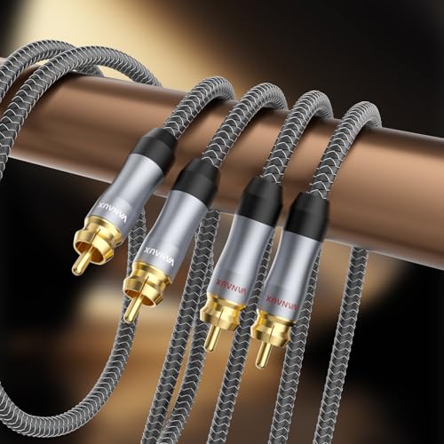 VANAUX Auidophile 2RCA Male to 2RCA Male Stereo Audio Cable, 75Ω OFC Subwoofer Cable,Digital Coaxial Cord for Home Theater, HDTV, Hi-Fi Systems(2ft/0.6m-2PACK) - size: 2ft/0.6m, style: Male to Male-2PACK