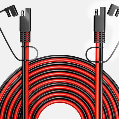 SAE 연장 케이블 12AWG 6.1m(20피트) 자동차 RV 태양열용 | SAE to SAE 연장 코드, 12AWG 순수 구리, 6.1m(20피트), 이중 PVC 재킷, 자동차/RV/트럭/보트/태양열용, 더스트 캡 포함, - size: 20FT