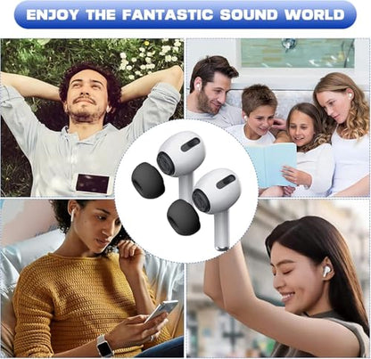Premium Memory Foam Tips for AirPods Pro 1st&2nd Gen. No Silicone Eartips Pain. Anti-Slip Eartips. Fit in The Charging Case, 3 Pairs (Large) - size: Large