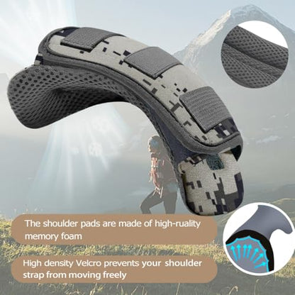 2-Pack Shoulder Pad Ultra-Thick Tactical Vest Cushion for Laptop Bags, Messenger Bags, Briefcase Bags, Luggage Bags, Tool Bags, Travel Bags and Most Bags, Camouflage Gray - color: Camouflage gray