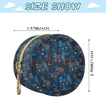 Pacifier Case Gaming Controller Blue Print Printed Waterproof Pacifier Holder Pouch with Metal Hook Clip Round Small Soother Storage Bag for Diaper Bag Stroller - color: Gaming Controller Blue Print